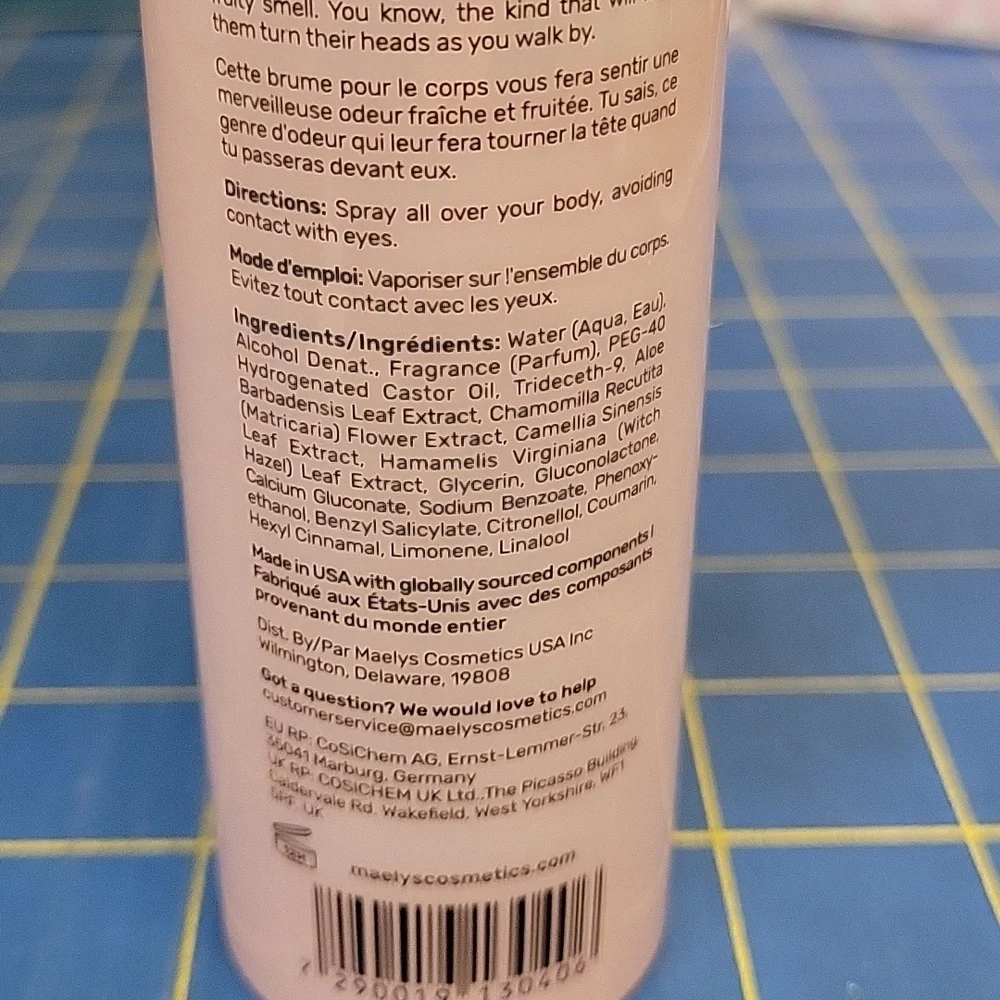 Maelys Get Wild Body Mist 100ml Spray Bottle New